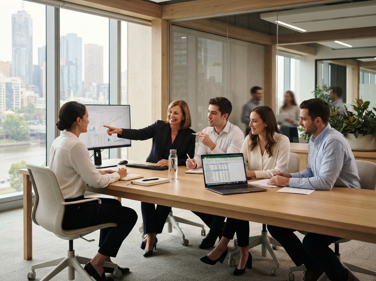 AvenQuant team reviewing portfolio strategy and features